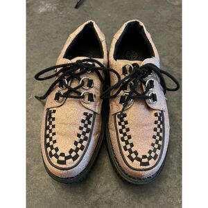 T.U.K. Anarchic Rose Glitter Creeper Shoes Women's Size 8